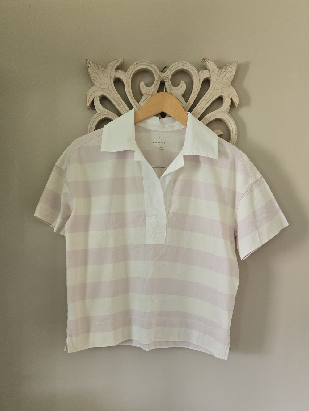 Everlane The Retro Jersey Polo Pale Orchid and Canvas Size XS